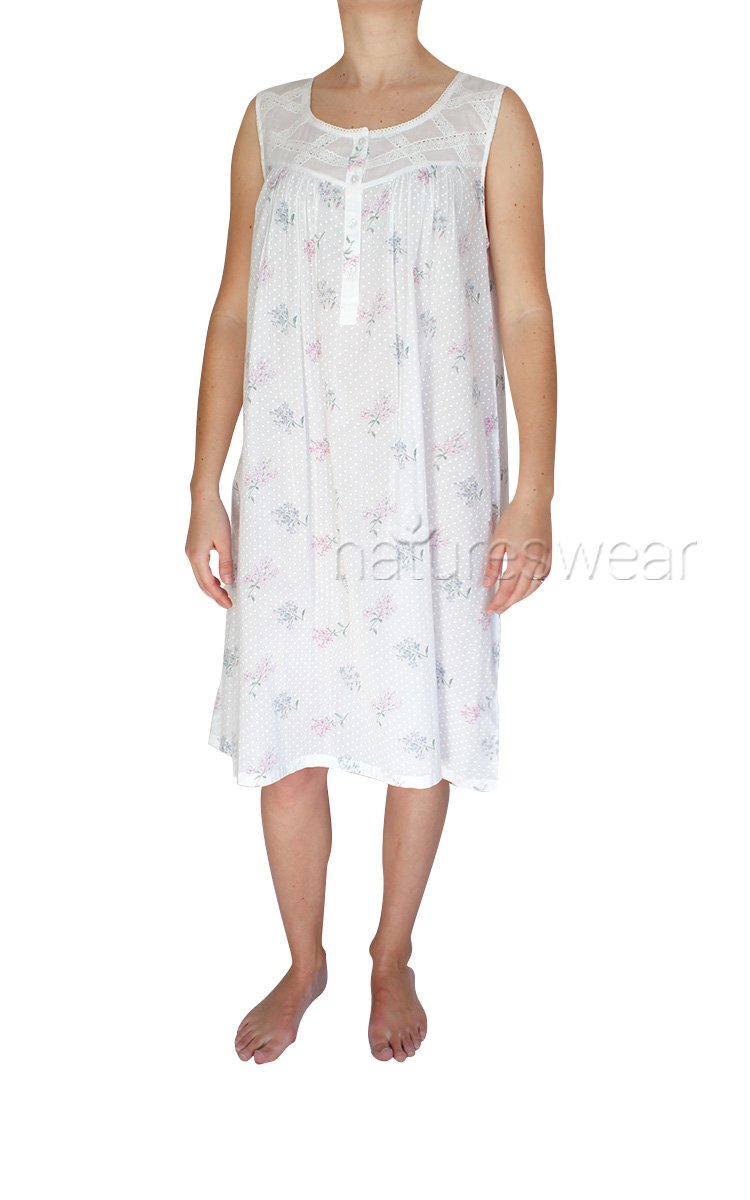 woman wearing French country cotton sleepwear