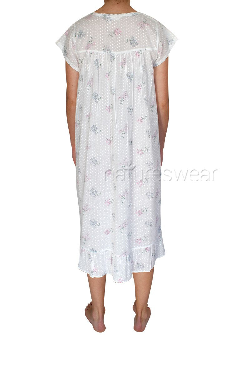 woman wearing French country cotton sleepwear