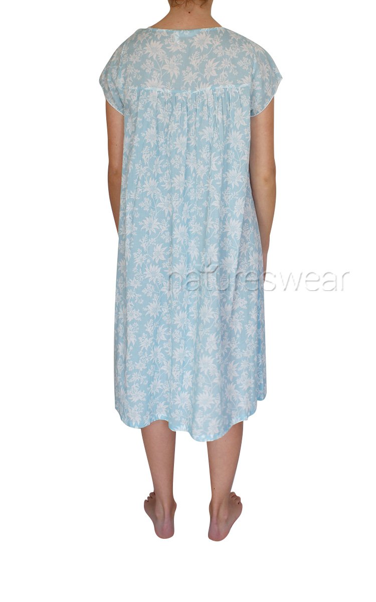 woman wearing French country cotton nightie