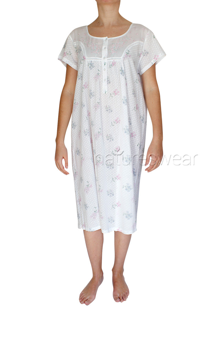 woman wearing French country sleepwear