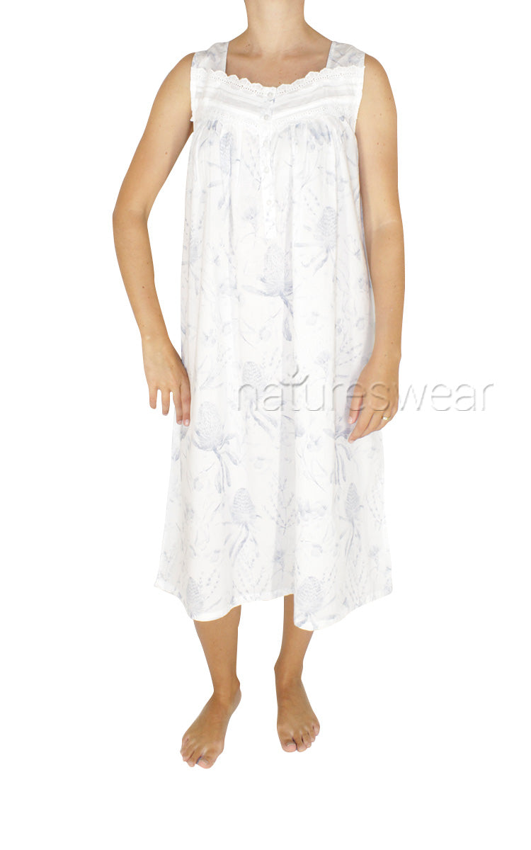 Woman wearing French Country cotton sleepwear