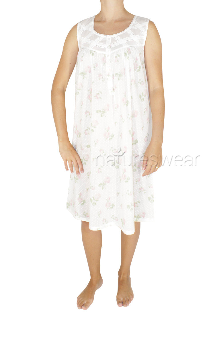 Woman wearing French Country cotton sleepwear