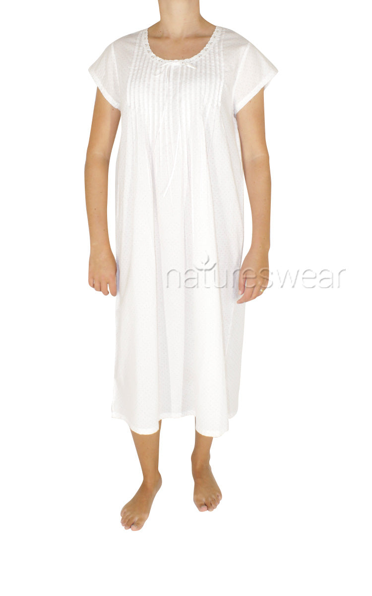 Woman wearing French Country cotton sleepwear