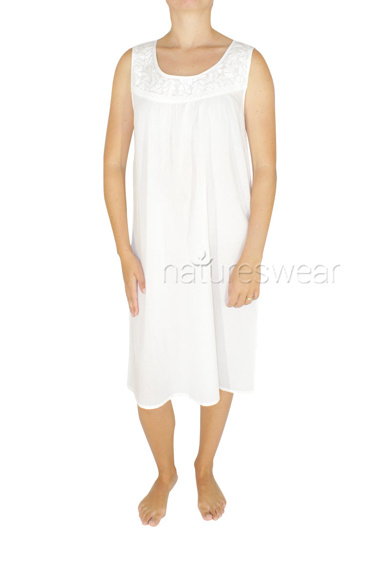 Woman wearing French Country cotton sleepwear