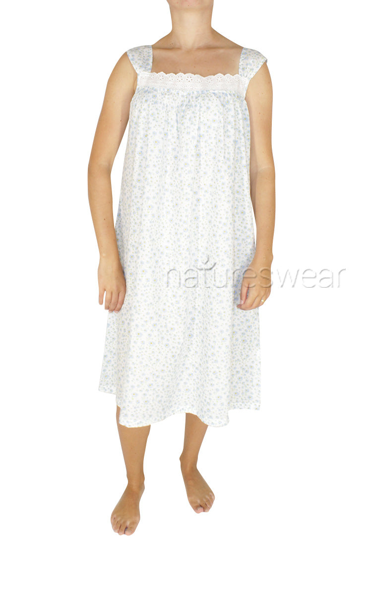 Woman wearing French Country cotton sleepwear