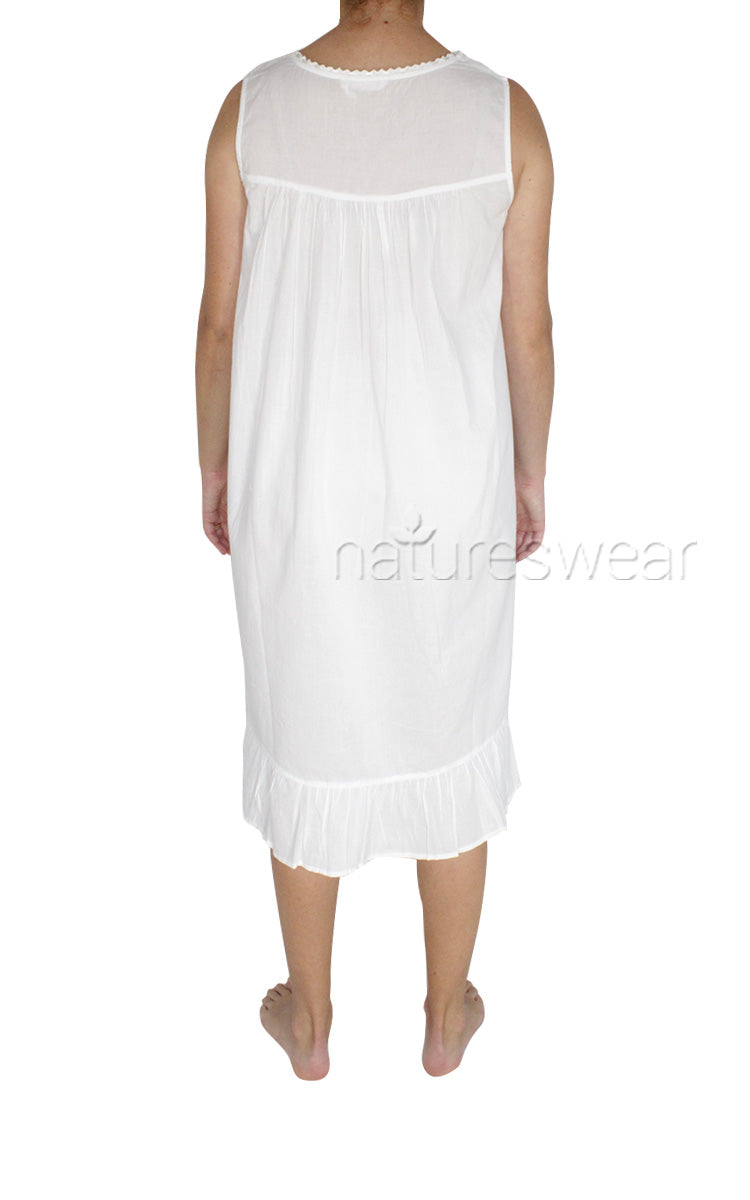 Woman wearing French Country summer nightgown