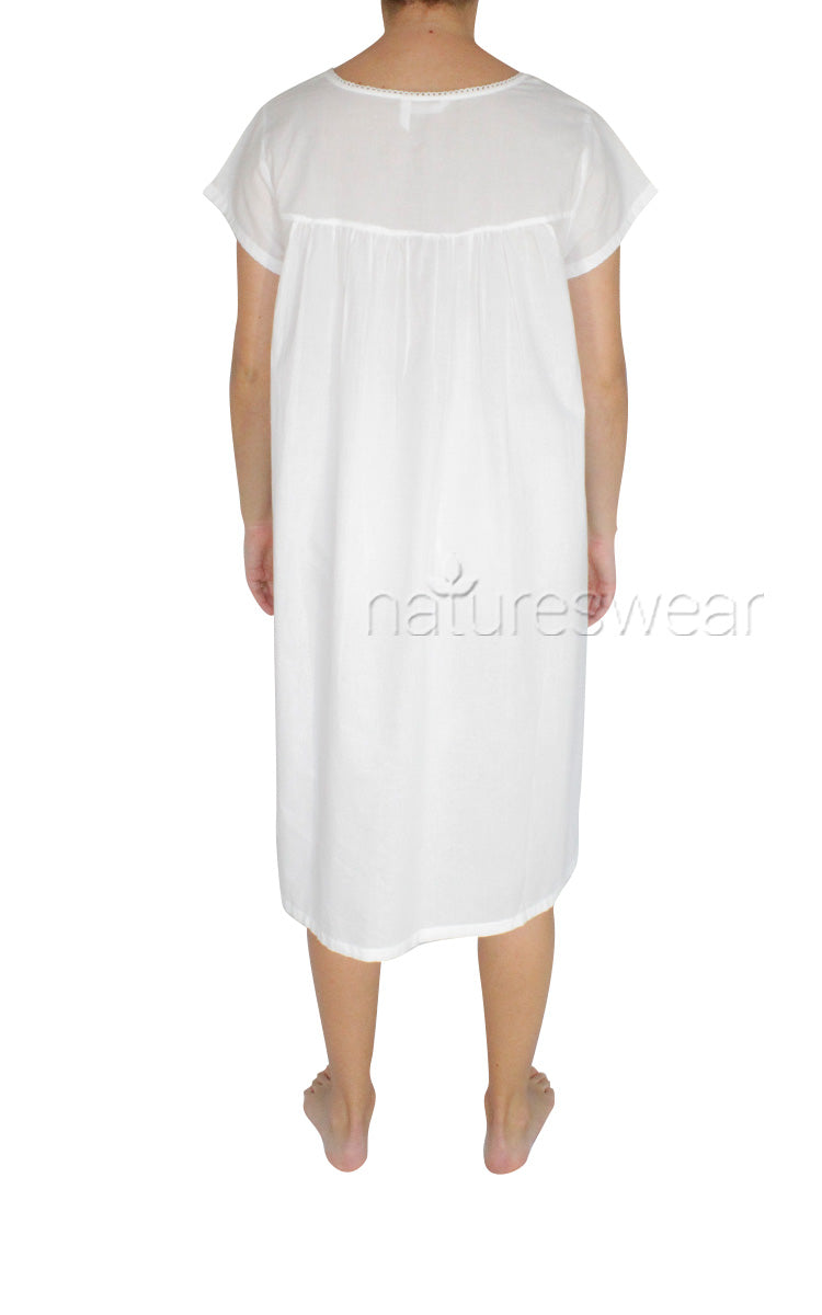 Woman wearing French Country summer nightgown