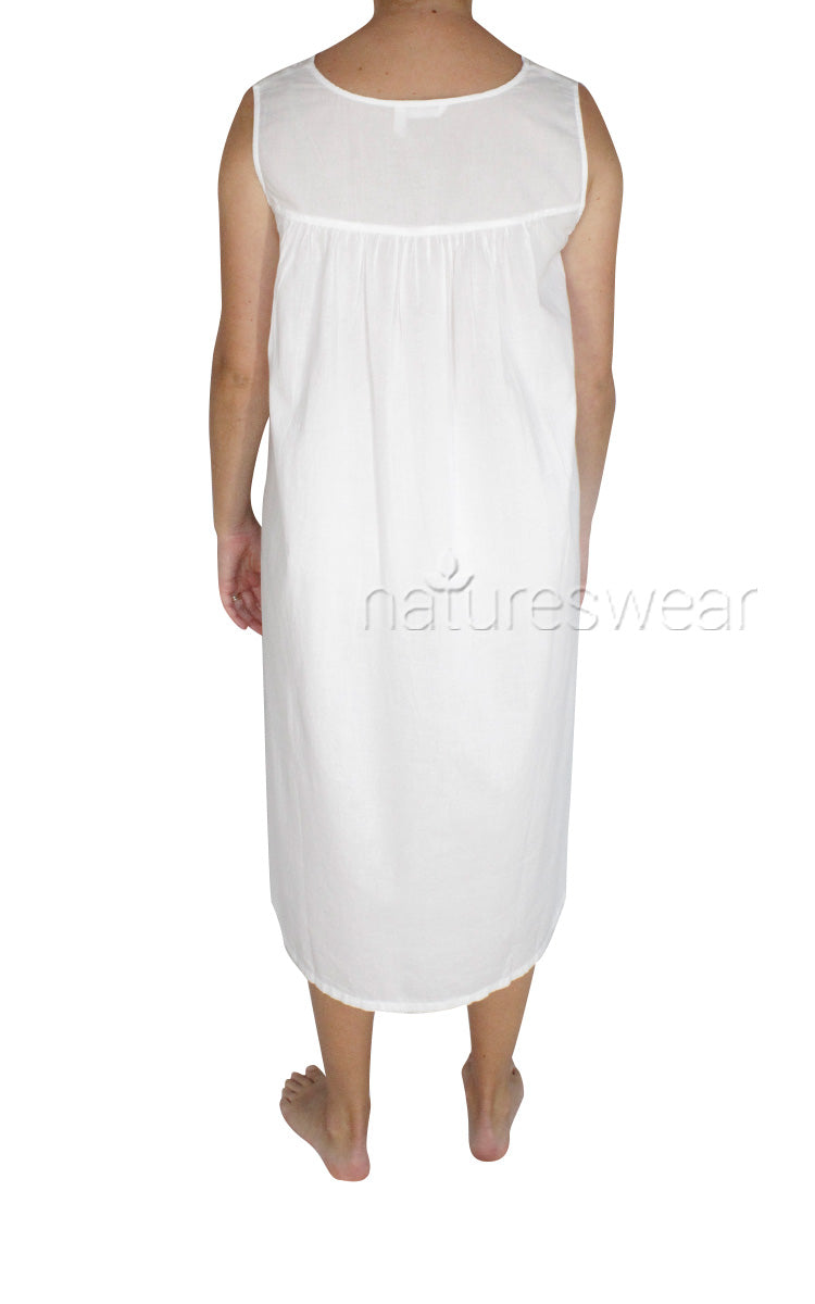 Woman wearing French Country summer nightgown