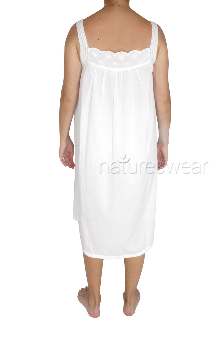 Woman wearing French Country summer nightgown