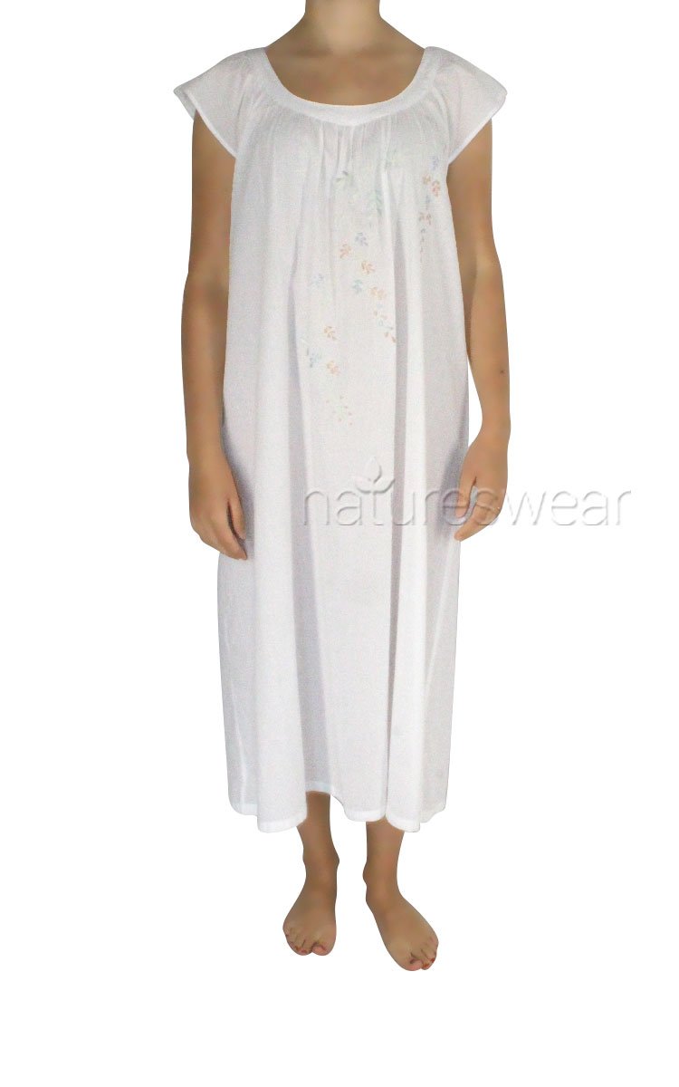 Woman wearing French Country cotton nightwear