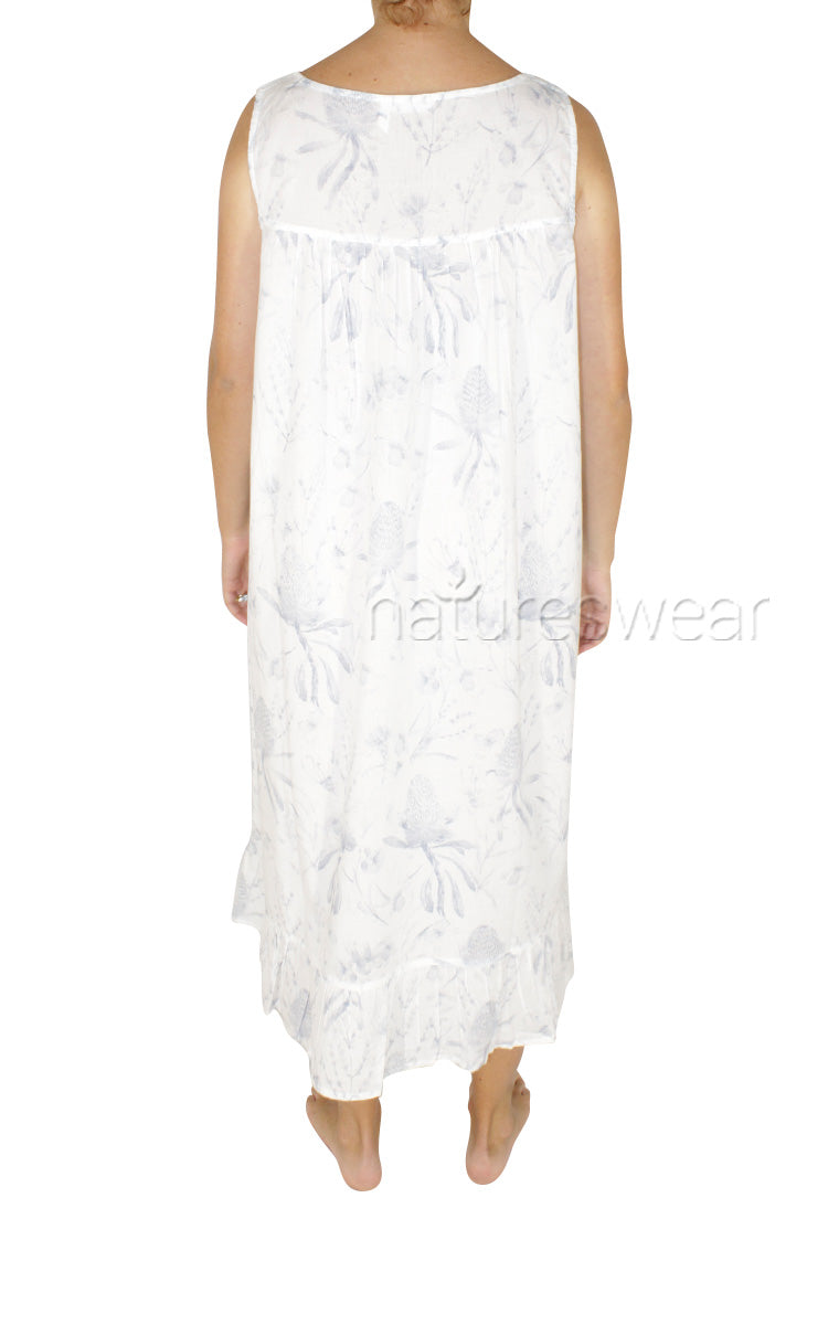 French Country Sleeveless Blue Floral Nightgown FCW100 Australia and New Zealand