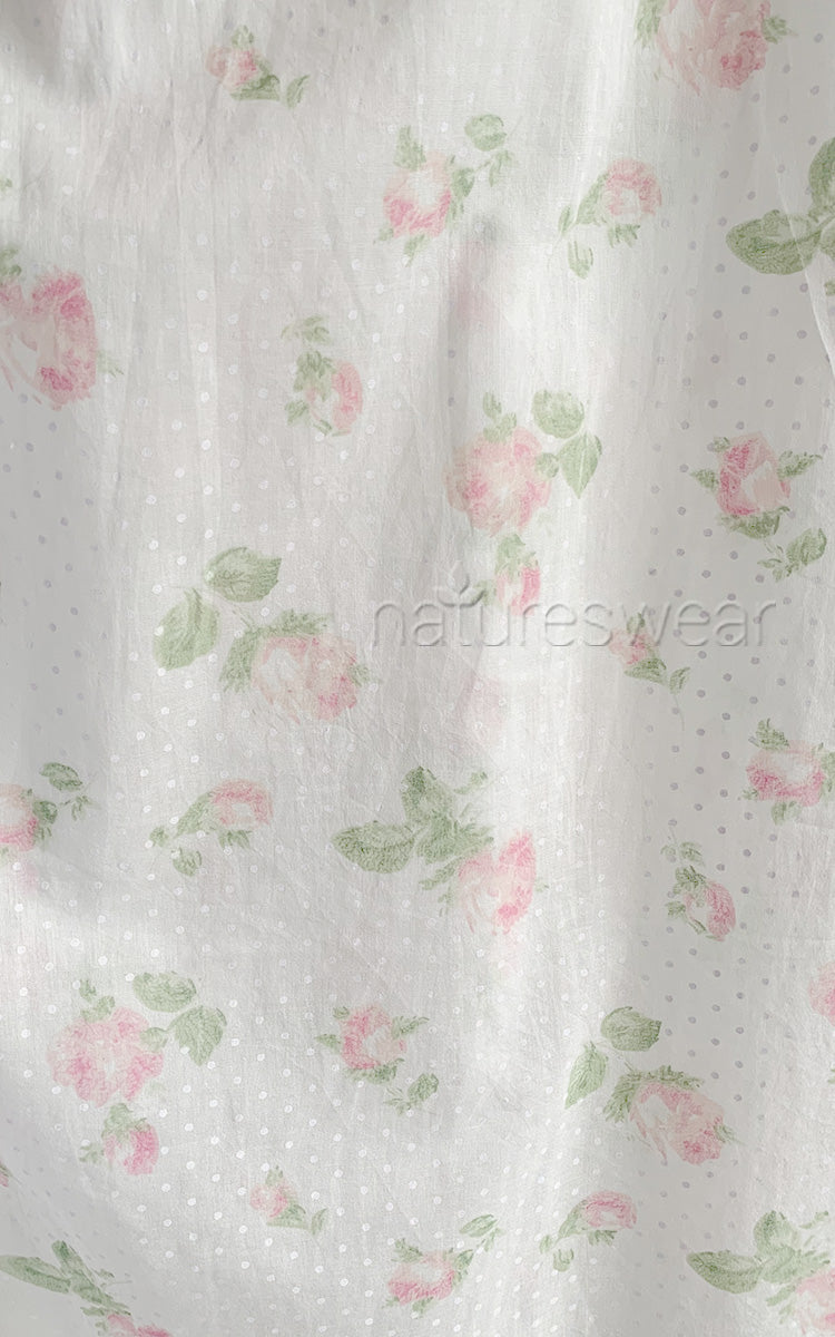 French Country cotton nightie close up photo of fabric