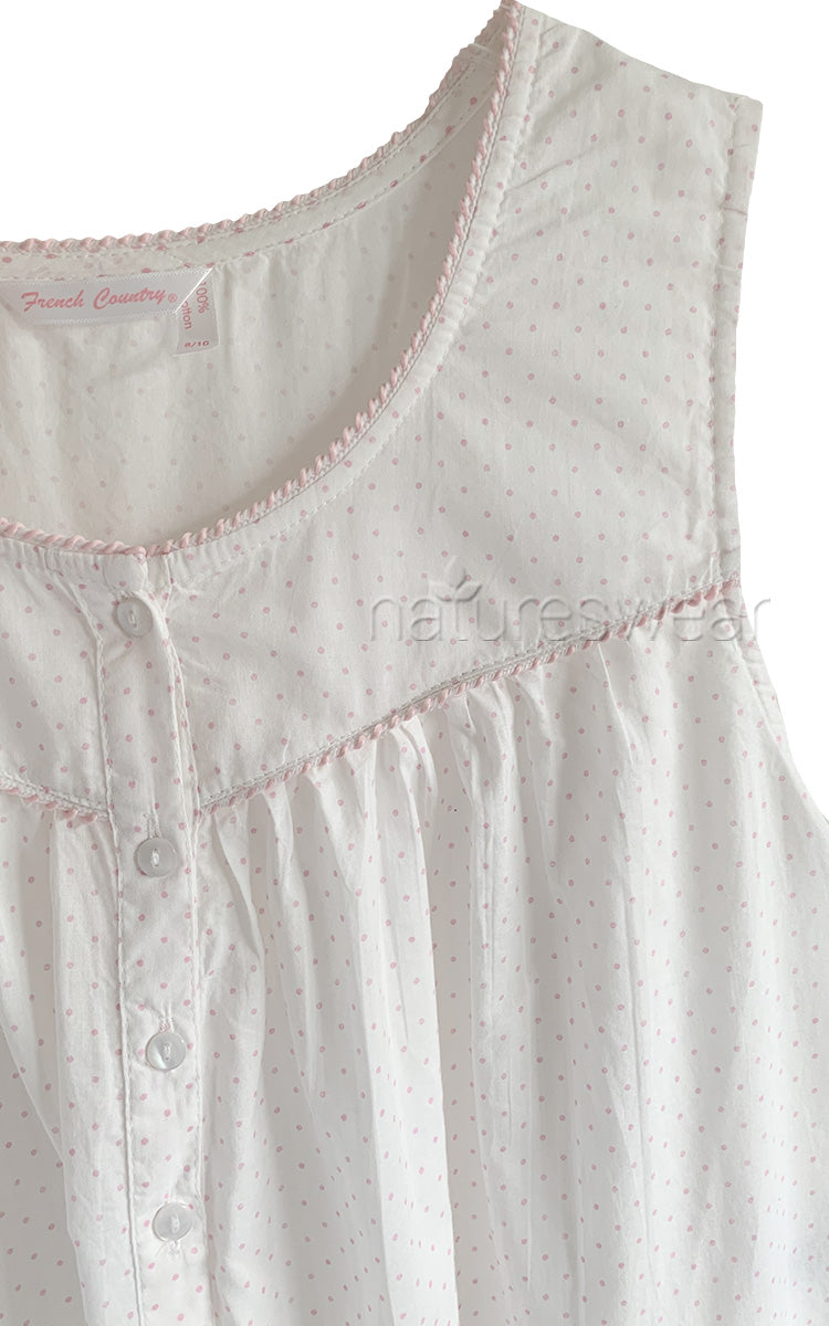 French Country cotton nightie close up photo of fabric