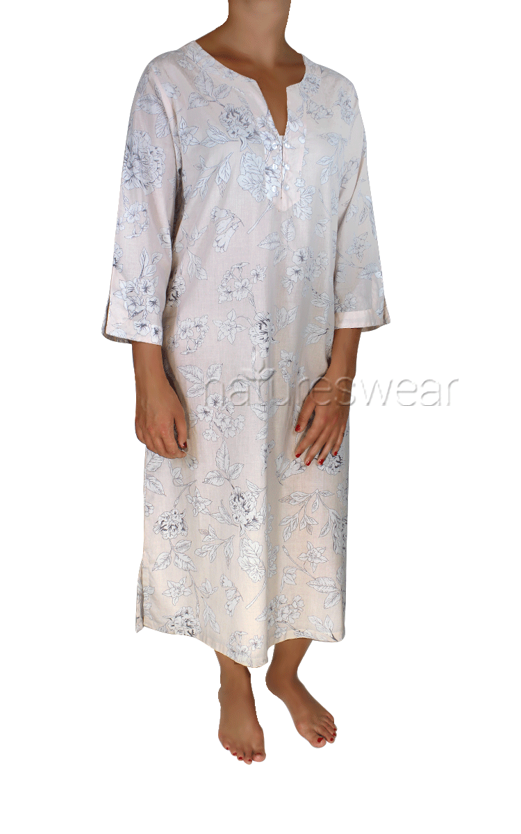 woman wearing French Country cotton winter sleepwear
