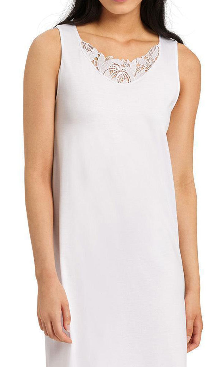 Hanro Felice 100% Cotton Sleeveless Nightgown in White 7978