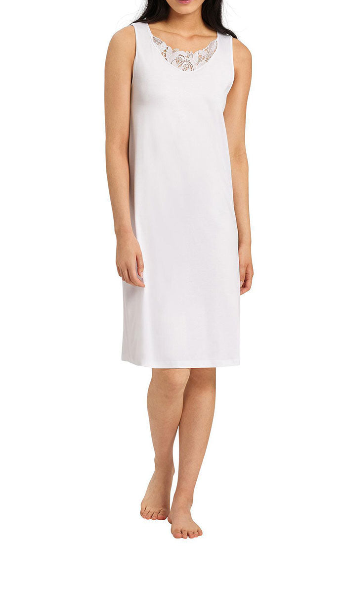Hanro Felice 100% Cotton Sleeveless Nightgown in White 7978