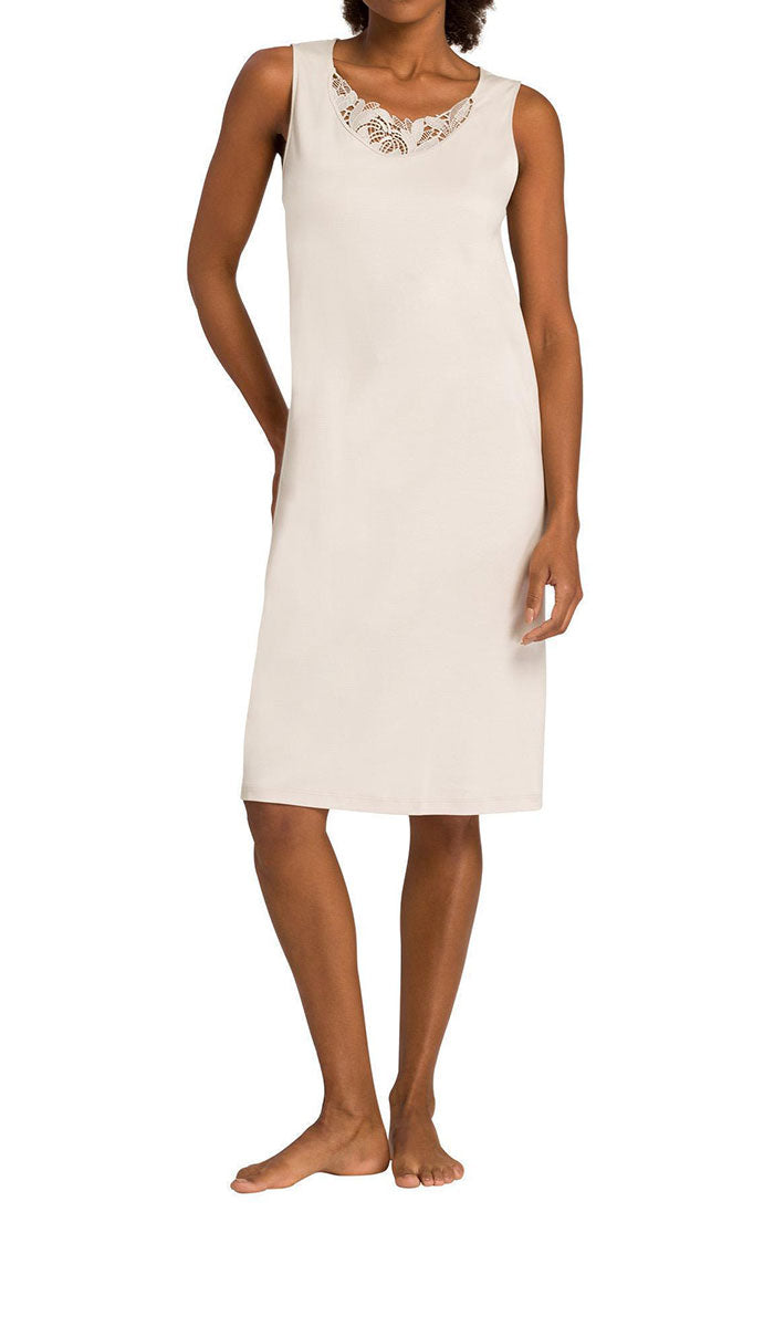 Hanro Felice 100% Cotton Sleeveless Nightgown in Creme 7978