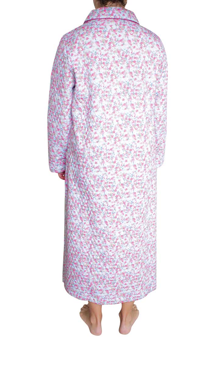 Schrank Long Sleeve Poly Cotton Robe in Pink Floral Print SK403