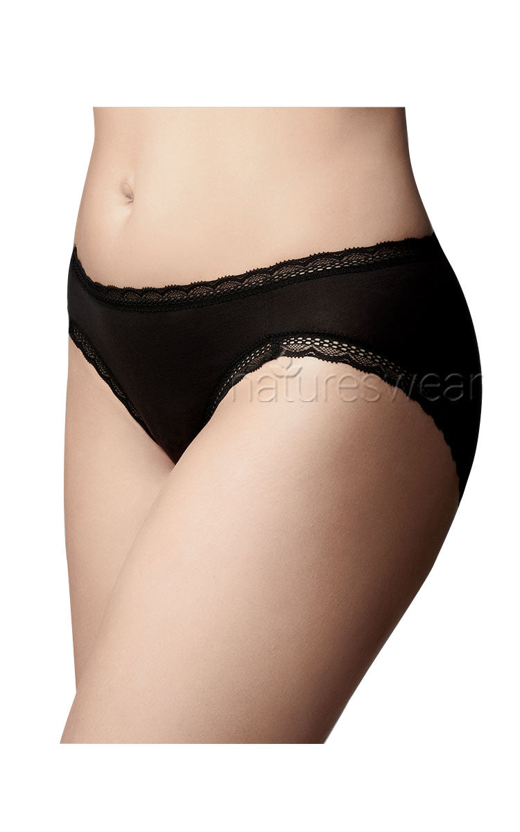 The Knicker Cotton Bikini Brief Black Australia and New Zealand Natureswear