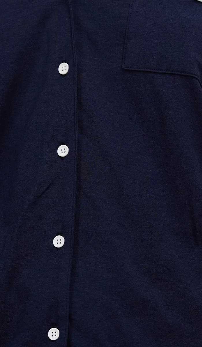 Gingerlilly 100% Modal Pyjama with Short Sleeve Top & Boxer in Navy Peta