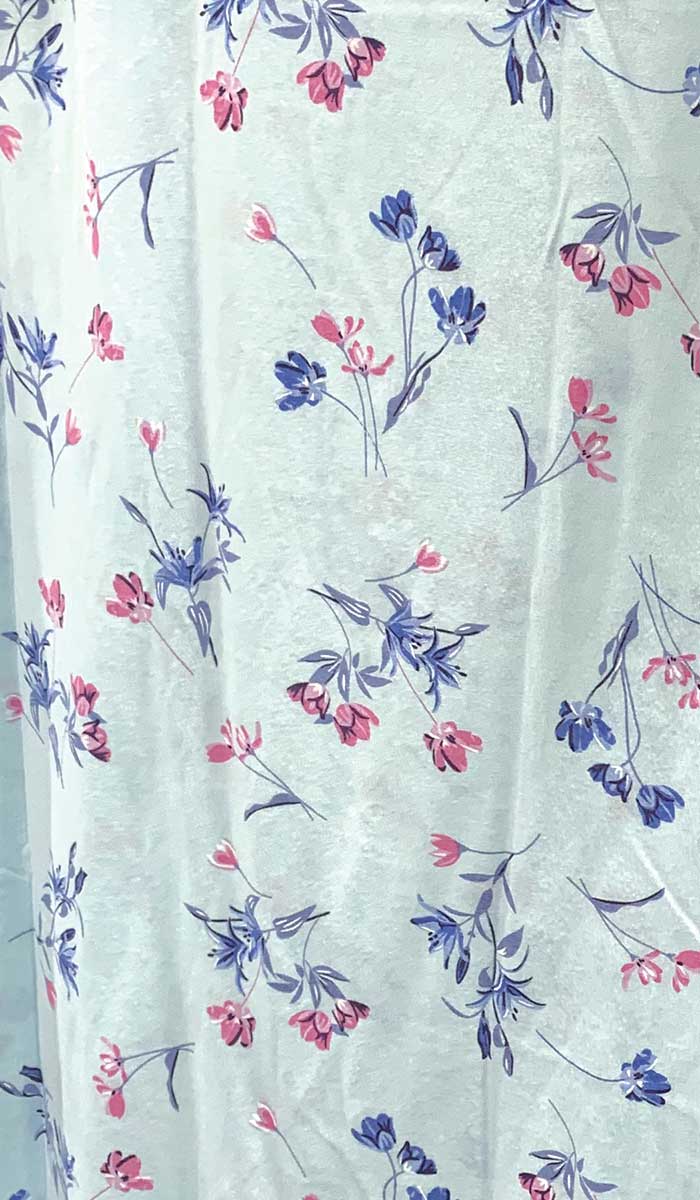 Schrank 100% Cotton Nightgown with Short Sleeve in Blue Floral Bianca SK298