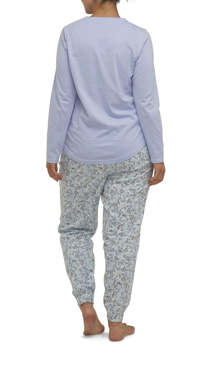 Schrank Brooke Long Sleeve Cotton Pyjama in Lavender Floral Natureswear Australia and New Zealand Sleepwear for women in natural fibre cotton